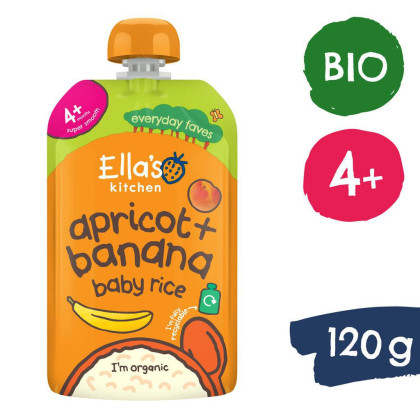 Ella's Kitchen BIO Dětská rýže, banán a meruňka (120 g)