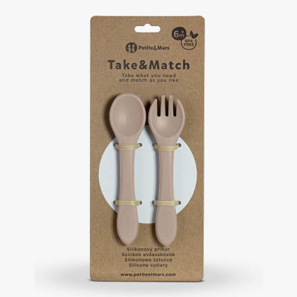 Příbor silikonový Take & Match 6 m+ Petite & Mars