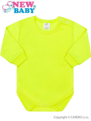 Kojenecké body s dlouhým rukávem New Baby neonové žluté