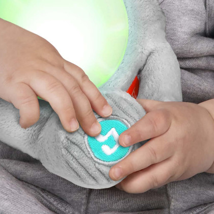 BRIGHT STARTS Hračka plyšová hudební svítící Hug-a-bye Baby ™ sloník 0m +