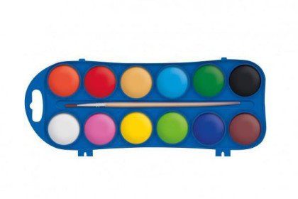 Vodové barvy 12 ks + štětec 