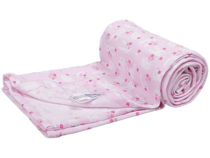 Letní bavlněná deka 150×200 cm – růžová se zajíčky