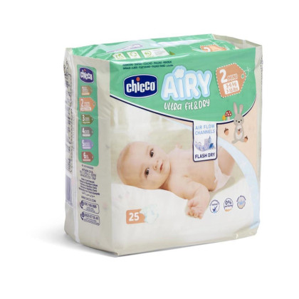 Chicco Airy Pleny jednorázové 2 Mini (3-6 kg) 25 ks