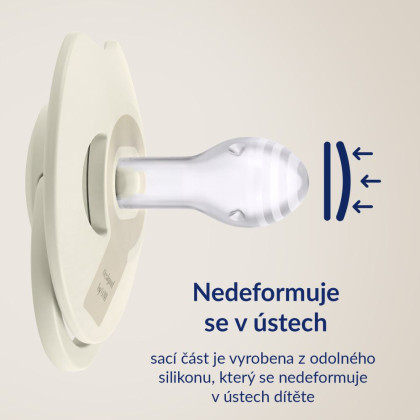 Dudlík svítící silikonový dynamický Prime 18 m+ 2 ks Ivory/Blush Lovi