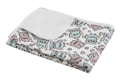 Nepromokavá podložka Akuku froté 70x50 - sovy