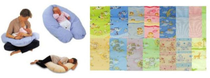 Kojící polštář bavlna + molitan různé desény