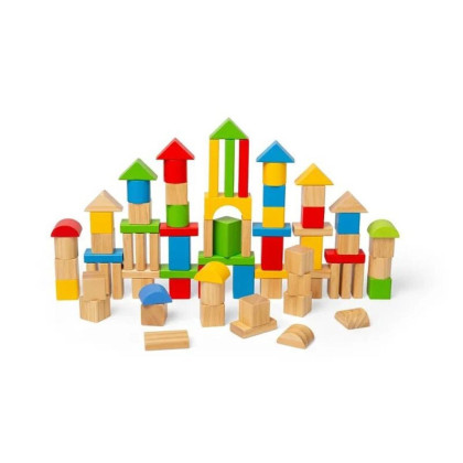 První dřevěné kostky a vkládačka v bubínku Bigjigs Toys