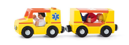 Autíčka k vláčkodráze 4 ks - ambulance 