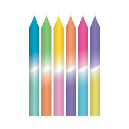 Svíčky 8 ks pastel. neon. 8 cm