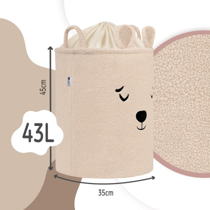 Koš na hračky Premium Bouclé se šňůrkou 43 l Sipo