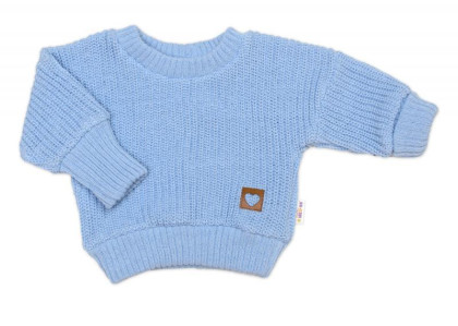 Rostoucí oversize pletený svetřík pro miminko sv. modrý Baby Nellys