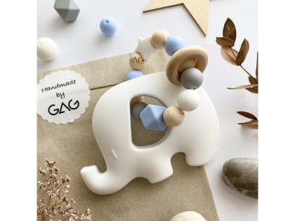 Kousátko do ručky silikonové Hryzátko slon