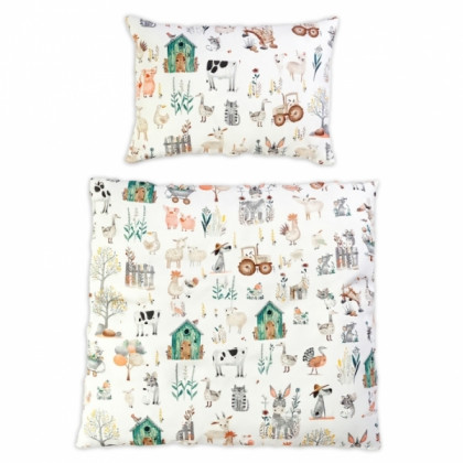 Povlečení do postýlky, 2D sada - Farma, 135x100 cm