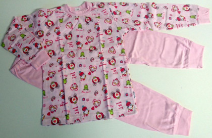 Bavlněné pyžamo růžové LITTLE PRINCESS Vel. 110