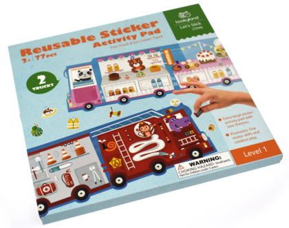 Znovupoužitelné nálepky Hasičské a Zmrzlinářské auto 2v1