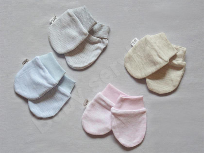 Rukavičky pro novorozence bavlněné úplet melír Babyservice