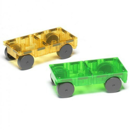 Magnetická stavebnice Cars 2 dílná Green/yellow Magna Tiles