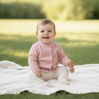 Kabátek vzor obdélníky růžová Baby Service