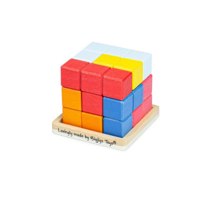 Dřevěná skládací kostka Bigjigs Toys