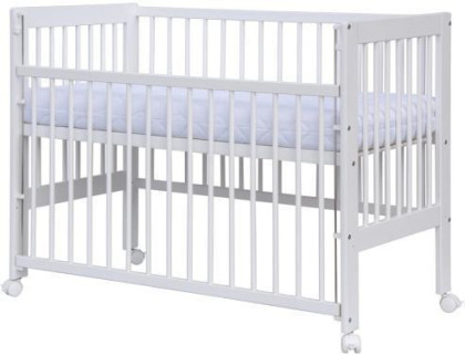 Dětská postýlka Kamila - bílá (borovice), stahovací bočnice 120 x 60 cm Scarlett 2. JAKOST