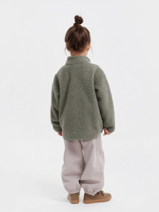 Fleecová bunda Theo Vetiver Green Leokid