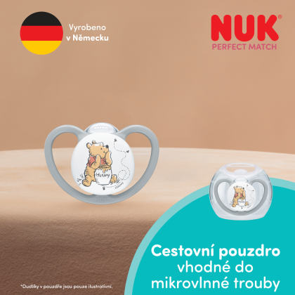 Dudlík Perfect Match Air Medvídek Pú 6-18 m 1 ks v boxu Nuk
