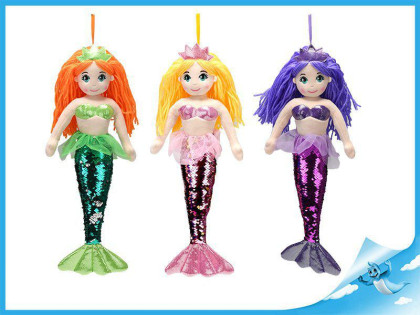 Mořská panna plyšová 45cm s flitry