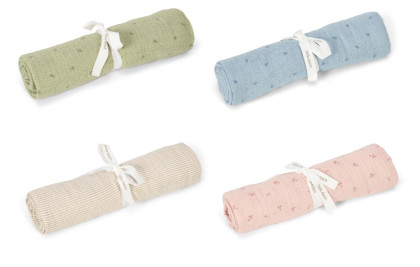 Plena zavinovací 120 x 120 cm Pure s potiskem Little Dutch