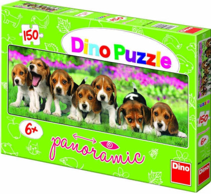 Puzzle Psi Bíglové 66x23cm 150 dílků