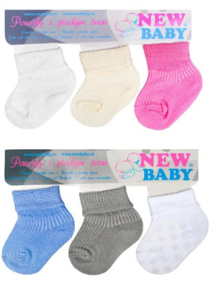 Kojenecké pruhované ponožky New Baby barevné - 3ks