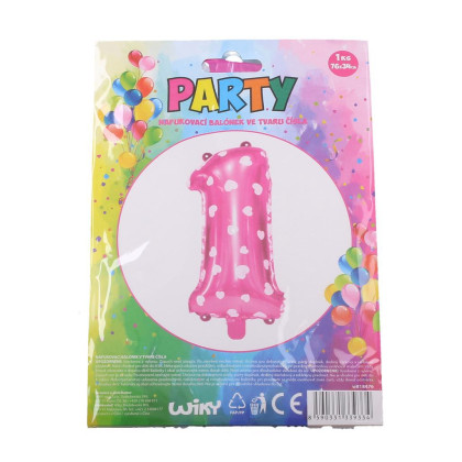 Balónek nafukovací růžový - číslo