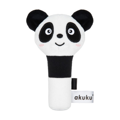 Plyšové pískátko panda černobílá Akuku
