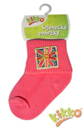 Kojenecké ponožky bavlna KIKKO 0 - 6 měs RŮŽOVÉ typ 28