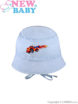 Letní dětský klobouček New Baby Truck vel. 80 SVĚTLE MODRÝ