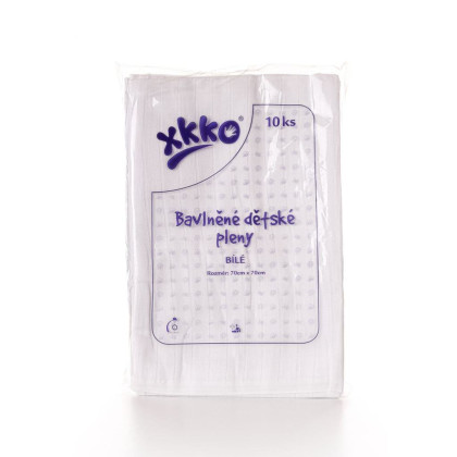 Bavlněné dětské pleny KIKKO 70x70 - bílá 10 ks