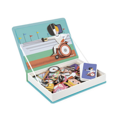 Magnetická kniha skládačka pro děti Sport Magnetibook Janod
