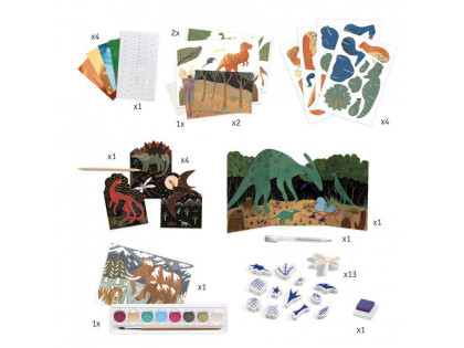 Djeco Luxusní výtvarný set Dinosauři