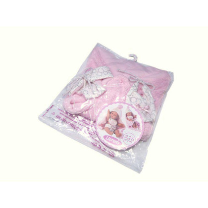 Obleček pro panenku miminko New Born velikosti 26 cm Llorens 2dílný růžový