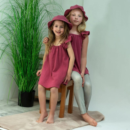 Dívčí mušelínové šaty Ruby red Esito