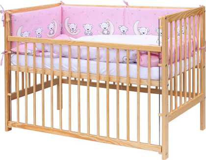 Dětská postýlka s kompletní výbavou Toro Scarlett 120 x 60 cm - růžová