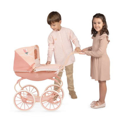 Kočárek pro panenky hluboký Tulipe 68 cm DeCueva