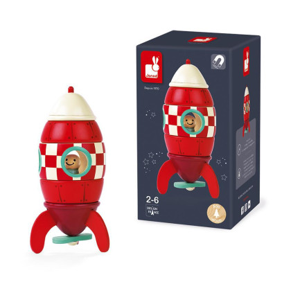 Dřevěná magnetická skládačka Raketa Kit Magnet Janod