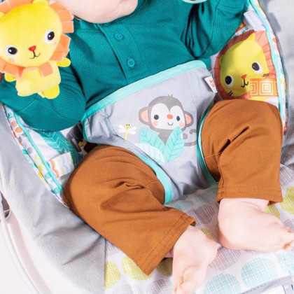 Lehátko vibrující s melodií Whimsical Wild 0 m+ do 9 kg 2019 Bright Starts