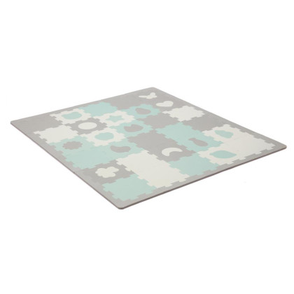 Podložka pěnová puzzle Luno Shapes KINDERKRAFT SELECT 185 x 165 cm Mint, 30 ks, Premium