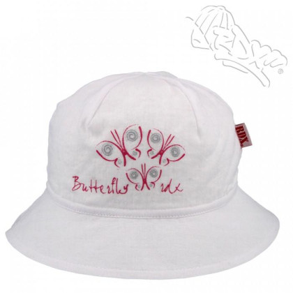Dívčí klobouk s motýlky Bílý RDX