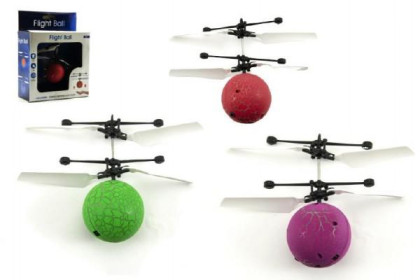 Vrtulníková koule plast 10cm s USB kabelem na nabíjení