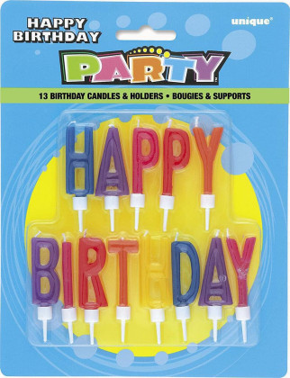 Svíčky dortové - nápis Happy birthday