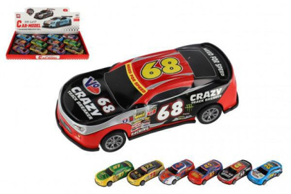 Auto závodní kov/plast 10 cm na zpětné natažení