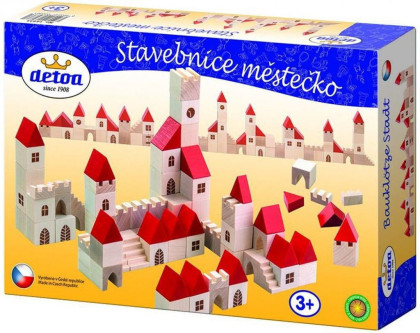 Stavebnice kostky 2,5 cm dřevo městečko 100 dílků