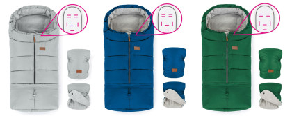 Zimní set fusak Jibot horizontal 3v1 + rukavice na kočárek Jasie Petite & Mars